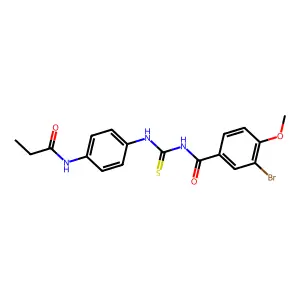 3-bromo-4-methoxy-N-[[4-(propanoylamino)phenyl]carbamothioyl]benzamide structure