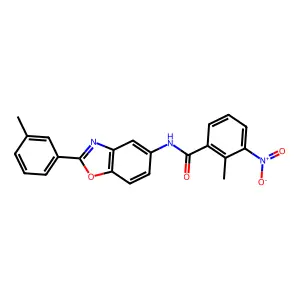 2-methyl-N-[2-(3-methylphenyl)-1,3-benzoxazol-5-yl]-3-nitrobenzamide structure