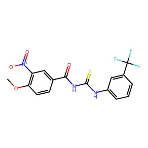 4-methoxy-3-nitro-N-[[3-(trifluoromethyl)phenyl]carbamothioyl]benzamide structure