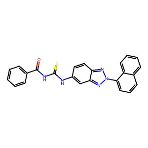 N-[(2-naphthalen-1-ylbenzotriazol-5-yl)carbamothioyl]benzamide structure