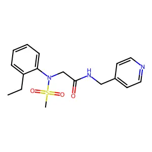 2-(2-ethyl-N-methylsulfonylanilino)-N-(pyridin-4-ylmethyl)acetamide structure