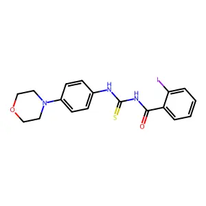 2-iodo-N-[(4-morpholin-4-ylphenyl)carbamothioyl]benzamide structure