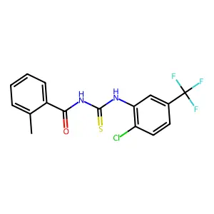 N-[[2-chloro-5-(trifluoromethyl)phenyl]carbamothioyl]-2-methylbenzamide structure