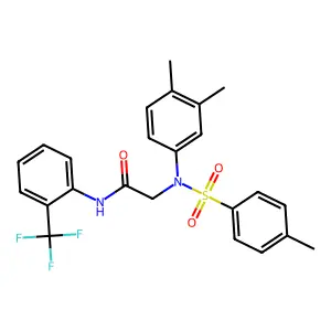 2-(3,4-dimethyl-N-(4-methylphenyl)sulfonylanilino)-N-[2-(trifluoromethyl)phenyl]acetamide structure