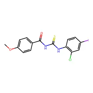 N-[(2-chloro-4-iodophenyl)carbamothioyl]-4-methoxybenzamide structure