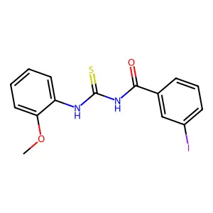 3-iodo-N-[(2-methoxyphenyl)carbamothioyl]benzamide structure