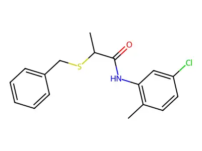 2-(benzylsulfanyl)-N-(5-chloro-2-methylphenyl)propanamide structure