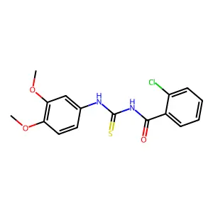 2-chloro-N-[(3,4-dimethoxyphenyl)carbamothioyl]benzamide structure