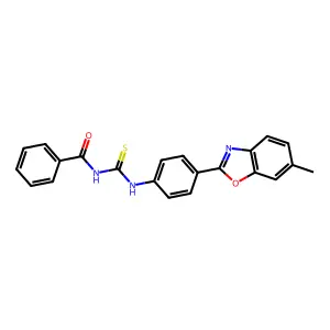 N-[[4-(6-methyl-1,3-benzoxazol-2-yl)phenyl]carbamothioyl]benzamide structure