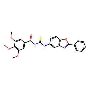 3,4,5-trimethoxy-N-[(2-phenyl-1,3-benzoxazol-5-yl)carbamothioyl]benzamide structure