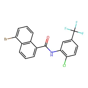 5-bromo-N-[2-chloro-5-(trifluoromethyl)phenyl]naphthalene-1-carboxamide structure