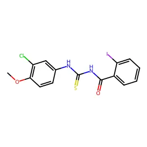 N-[(3-chloro-4-methoxyphenyl)carbamothioyl]-2-iodobenzamide structure