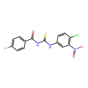 N-[(4-chloro-3-nitrophenyl)carbamothioyl]-4-fluorobenzamide structure