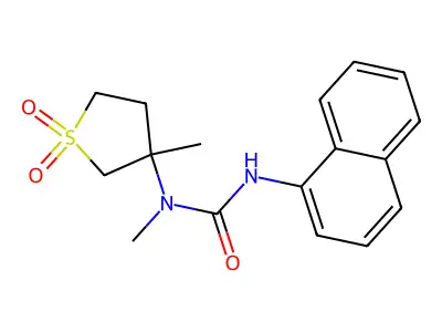 1-Methyl-1-(3-methyl-1,1-dioxidotetrahydrothiophen-3-yl)-3-naphthalen-1-ylurea structure