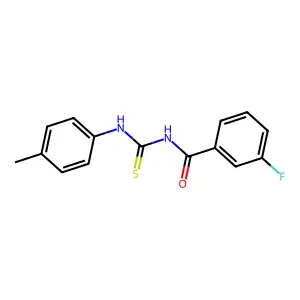 N-(3-fluorobenzoyl)-N'-(4-methylphenyl)thiourea structure