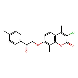 3-Chloro-4,8-dimethyl-7-[2-(4-methylphenyl)-2-oxoethoxy]chromen-2-one structure