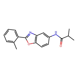 2-methyl-N-[2-(2-methylphenyl)-1,3-benzoxazol-5-yl]propanamide structure