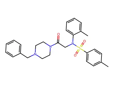 N-[2-(4-benzylpiperazin-1-yl)-2-oxoethyl]-4-methyl-N-(2-methylphenyl)benzenesulfonamide structure