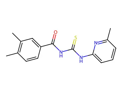 3,4-dimethyl-N-[(6-methylpyridin-2-yl)carbamothioyl]benzamide structure