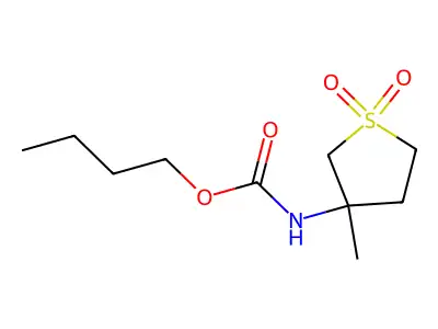 Butyl (3-methyl-1,1-dioxidotetrahydro-3-thienyl)carbamate structure