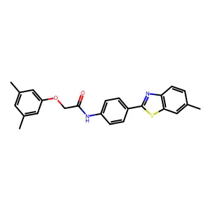 2-(3,5-dimethylphenoxy)-N-[4-(6-methyl-1,3-benzothiazol-2-yl)phenyl]acetamide structure