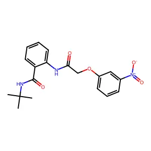 N-tert-butyl-2-{[(3-nitrophenoxy)acetyl]amino}benzamide structure