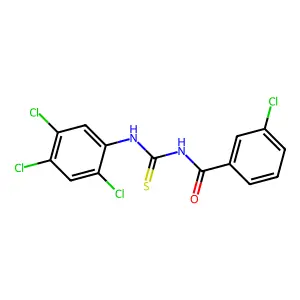 3-chloro-N-[(2,4,5-trichlorophenyl)carbamothioyl]benzamide structure