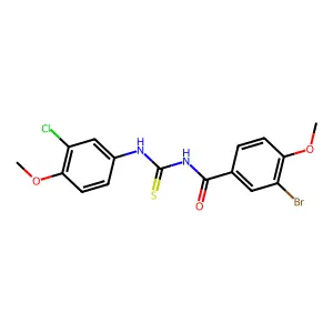 3-bromo-N-[(3-chloro-4-methoxyphenyl)carbamothioyl]-4-methoxybenzamide structure