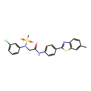 2-(3-chloro-N-methylsulfonylanilino)-N-[4-(6-methyl-1,3-benzothiazol-2-yl)phenyl]acetamide structure