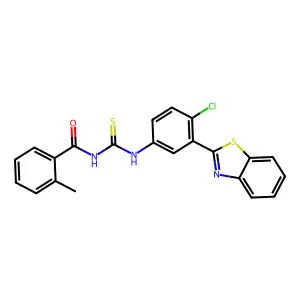 N-[[3-(1,3-benzothiazol-2-yl)-4-chlorophenyl]carbamothioyl]-2-methylbenzamide structure