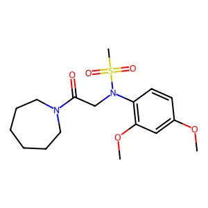 N-[2-(azepan-1-yl)-2-oxoethyl]-N-(2,4-dimethoxyphenyl)methanesulfonamide structure