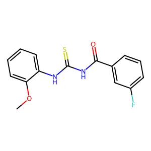 3-fluoro-N-[(2-methoxyphenyl)carbamothioyl]benzamide structure