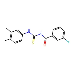 N-[(3,4-dimethylphenyl)carbamothioyl]-3-fluorobenzamide structure