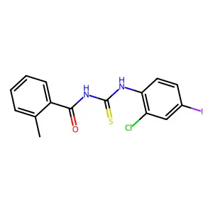 N-[(2-chloro-4-iodophenyl)carbamothioyl]-2-methylbenzamide structure