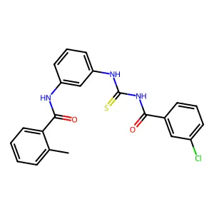 N-[3-[(3-chlorobenzoyl)carbamothioylamino]phenyl]-2-methylbenzamide structure