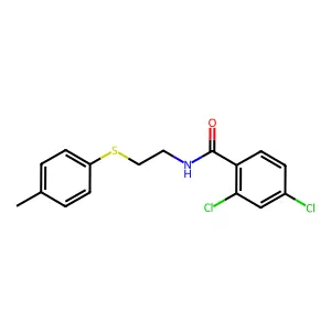 2,4-dichloro-N-[2-(4-methylphenyl)sulfanylethyl]benzamide structure