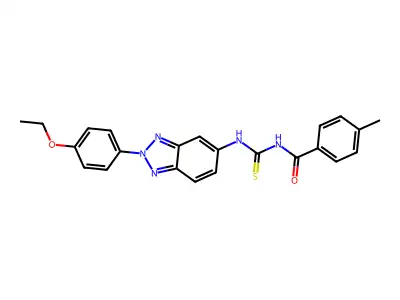 N-[[2-(4-ethoxyphenyl)benzotriazol-5-yl]carbamothioyl]-4-methylbenzamide structure