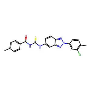 N-[[2-(3-chloro-4-methylphenyl)benzotriazol-5-yl]carbamothioyl]-4-methylbenzamide structure
