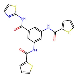 N-[3-(1,3-thiazol-2-ylcarbamoyl)-5-(thiophene-2-carbonylamino)phenyl]thiophene-2-carboxamide structure