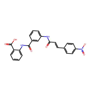 2-[(3-{[3-(4-Nitrophenyl)acryloyl]amino}benzoyl)amino]benzoic acid structure