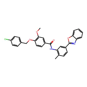 N-[5-(1,3-benzoxazol-2-yl)-2-methylphenyl]-4-[(4-chlorobenzyl)oxy]-3-methoxybenzamide structure