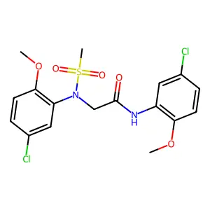 N,N~2~-bis(5-chloro-2-methoxyphenyl)-N~2~-(methylsulfonyl)glycinamide structure