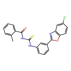 N-[[3-(5-chloro-1,3-benzoxazol-2-yl)phenyl]carbamothioyl]-2-methylbenzamide structure