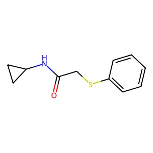 N-cyclopropyl-2-phenylsulfanylacetamide structure