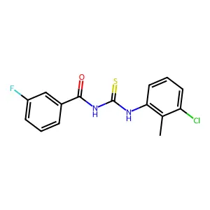 N-[(3-chloro-2-methylphenyl)carbamothioyl]-3-fluorobenzamide structure