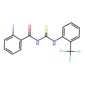 2-iodo-N-[[2-(trifluoromethyl)phenyl]carbamothioyl]benzamide structure