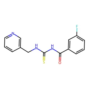 3-fluoro-N-[(pyridin-3-ylmethyl)carbamothioyl]benzamide structure