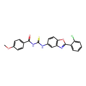 N-[[2-(2-chlorophenyl)-1,3-benzoxazol-5-yl]carbamothioyl]-4-methoxybenzamide structure