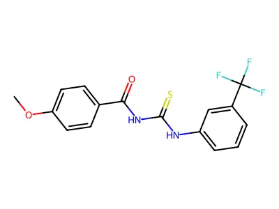 4-methoxy-N-[[3-(trifluoromethyl)phenyl]carbamothioyl]benzamide structure