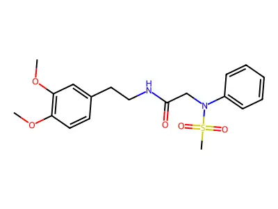 N-[2-(3,4-dimethoxyphenyl)ethyl]-2-(N-methylsulfonylanilino)acetamide structure